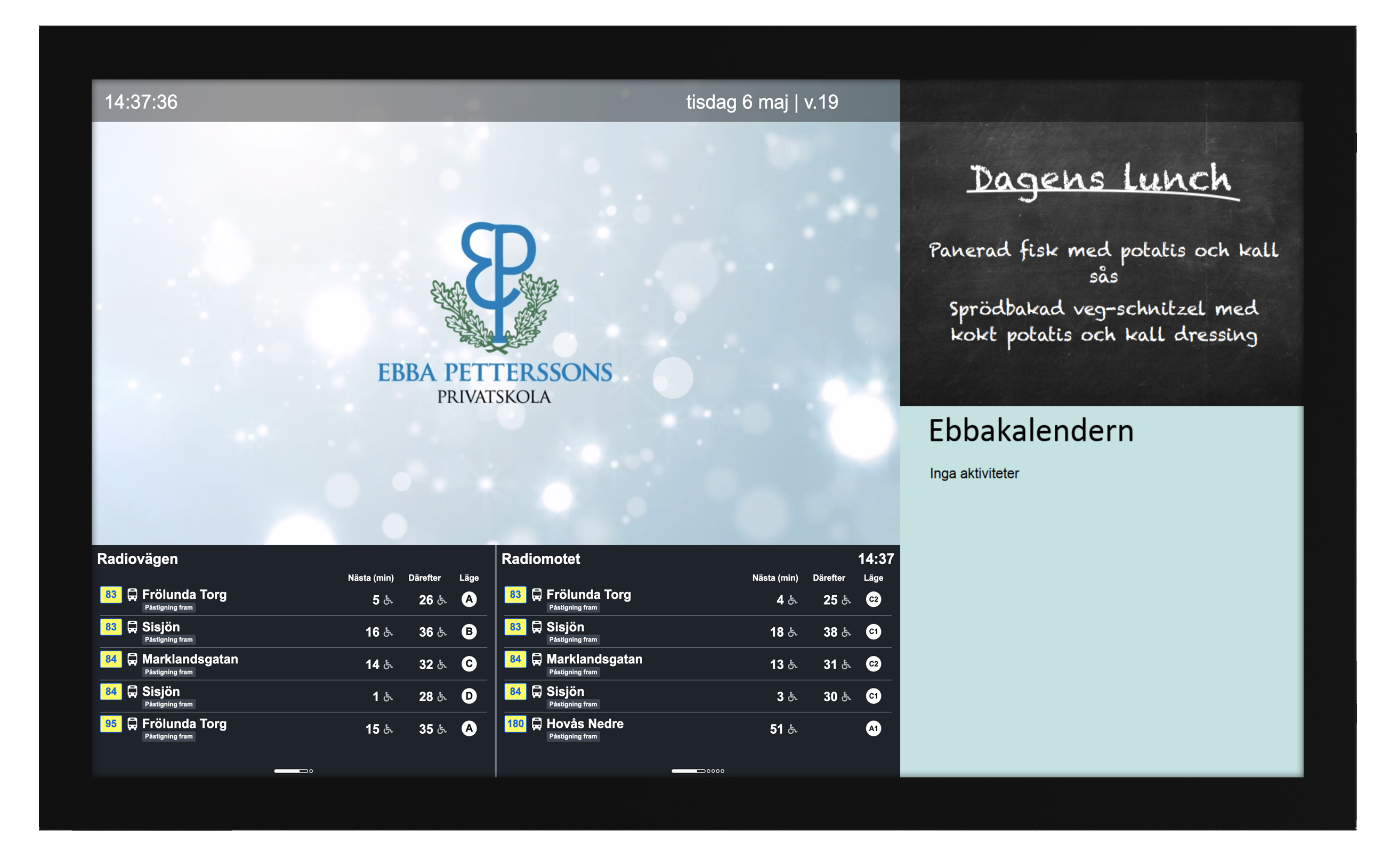 Digital skärm med flera zoner